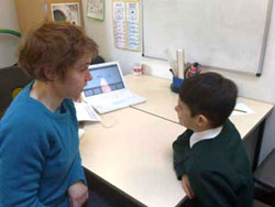 At work with a client